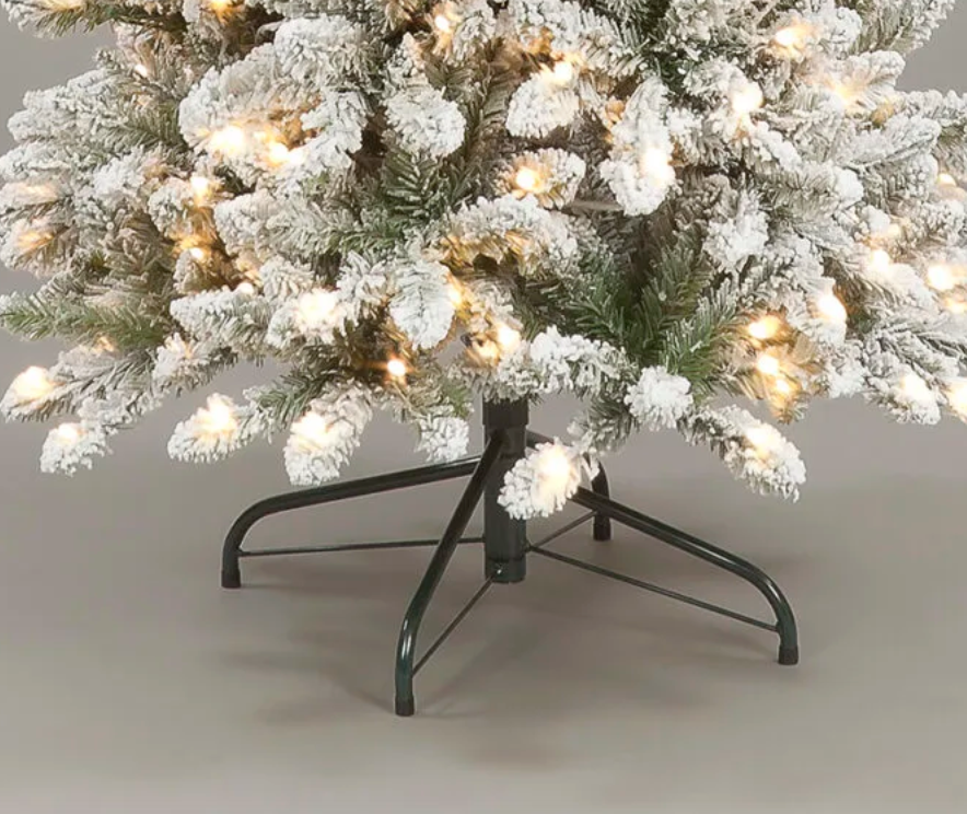 Pre Lit 7ft Snowshoe Spruce Slim Christmas Tree with 300 Warm White LEDs