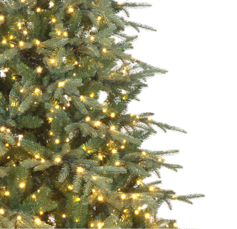 Pre Lit 7ft Viscount Spruce Christmas Tree With 2639 Tips & 1300 Warm White LEDs