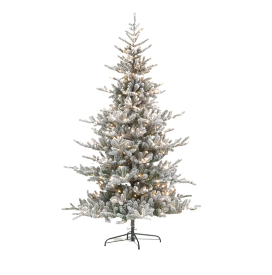 Pre Lit 7ft Innsbruck Fir Flocked Christmas Tree with 1410 Tips & 450 Warm White LEDs
