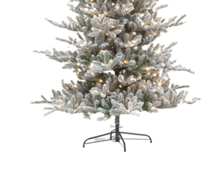 Pre Lit 7ft Innsbruck Fir Flocked Christmas Tree with 1410 Tips & 450 Warm White LEDs