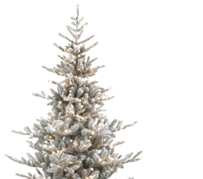 Pre Lit 7ft Innsbruck Fir Flocked Christmas Tree with 1410 Tips & 450 Warm White LEDs