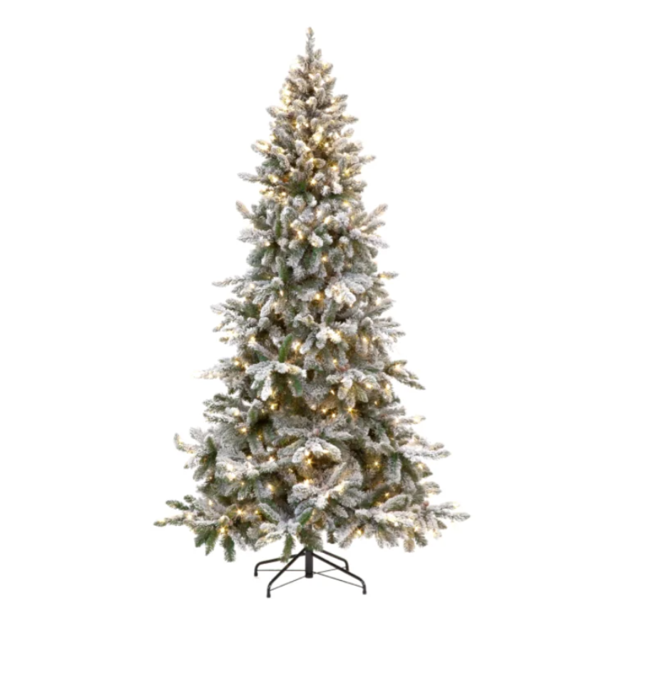 Pre Lit 7ft Majestic Pine Snowy Tree with 1153 Tips & 420 Warm White LEDs