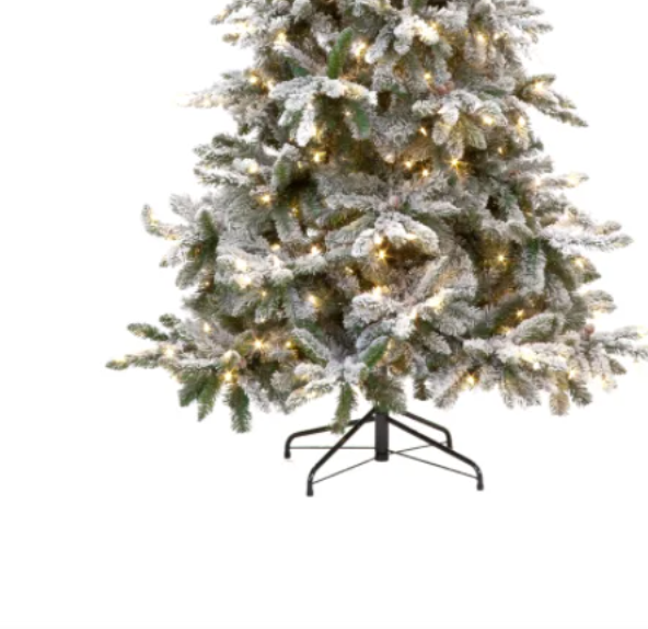 Pre Lit 7ft Majestic Pine Snowy Tree with 1153 Tips & 420 Warm White LEDs