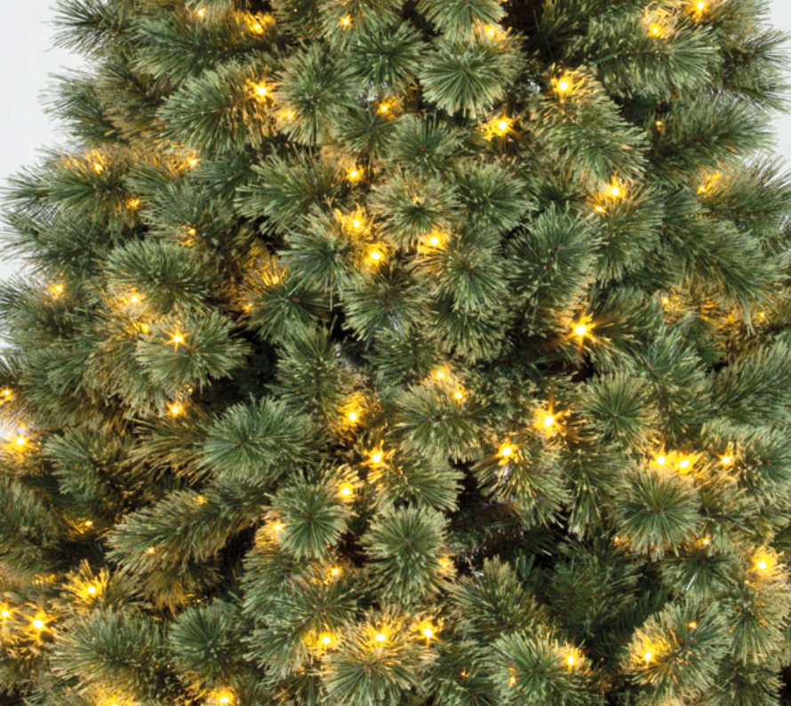 Pre Lit 6.5ft Arcadia Cashmere Christmas Tree with 250 Warm White LEDs
