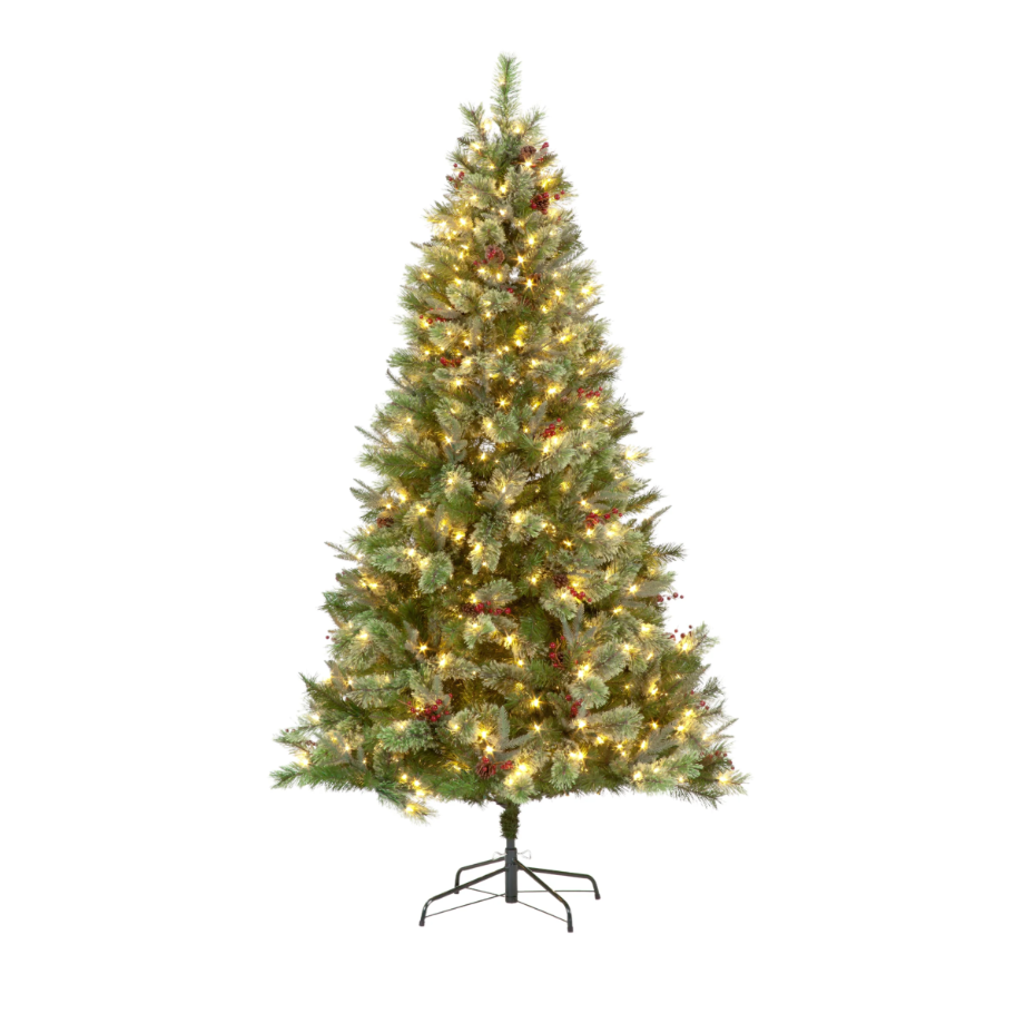 Pre Lit 7ft Biarritz Spruce Christmas Tree with 600 Warm White LEDs & 1330 Tips