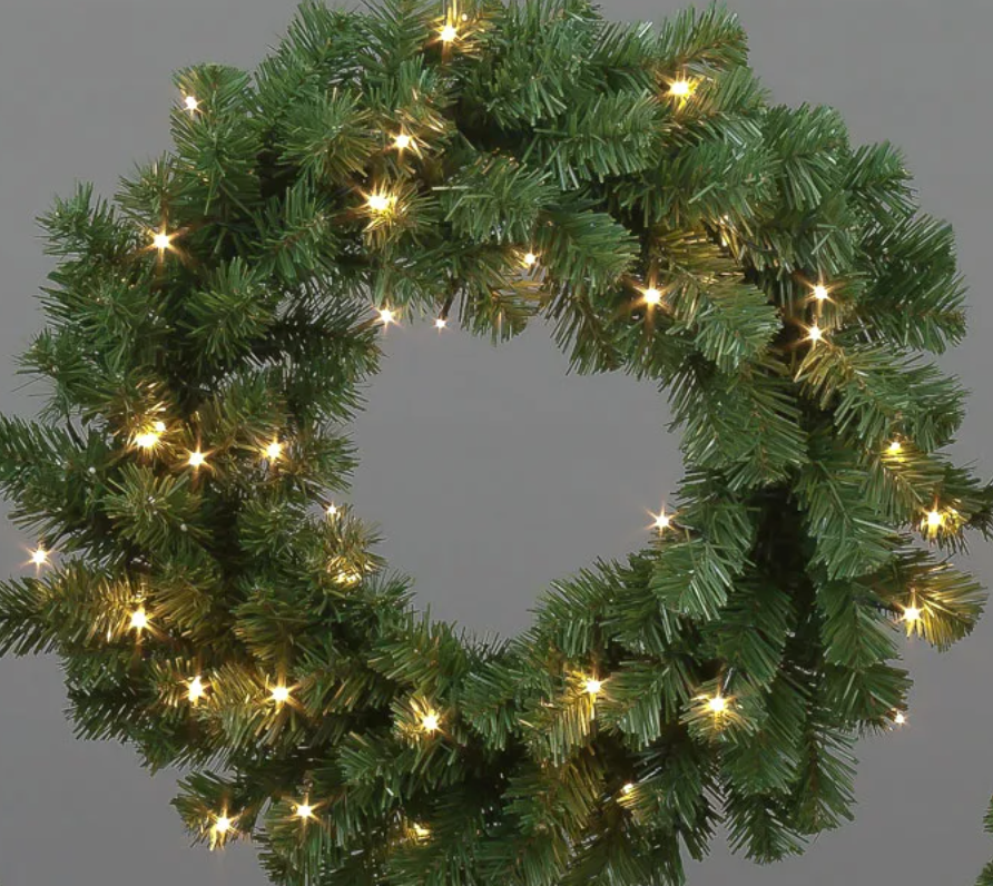 4 Piece Pre Lit Porch Set With 2 Trees 1 Wreath 1 Garland