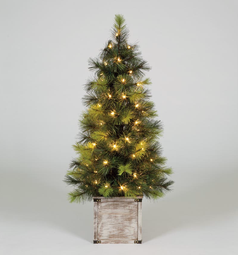 Pre Lit 3ft / 120cm Scots Pine Porch Tree with 70 Warm White LEDs