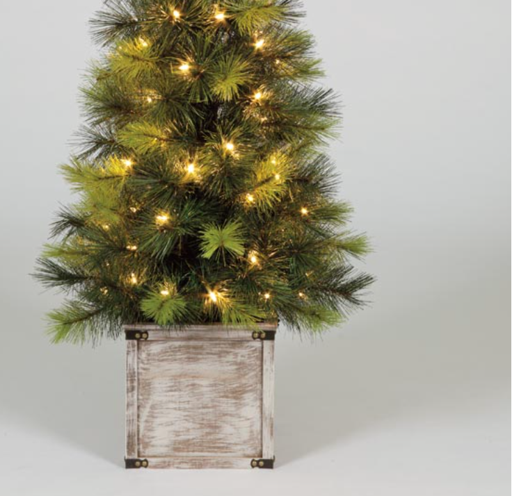 Pre Lit 3ft / 120cm Scots Pine Porch Tree with 70 Warm White LEDs