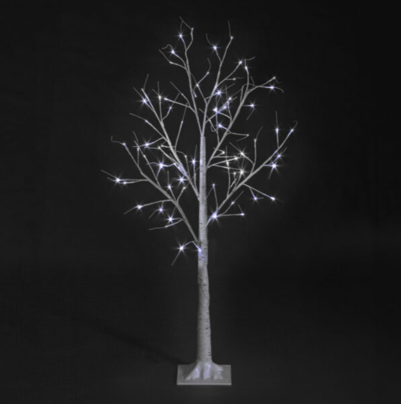 1.2m Birch Tree With 48 Ice White LEDs