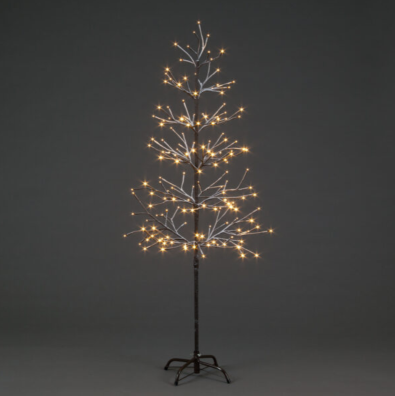 1.5m Brown Snowy Tree with 160 Warm White LEDs
