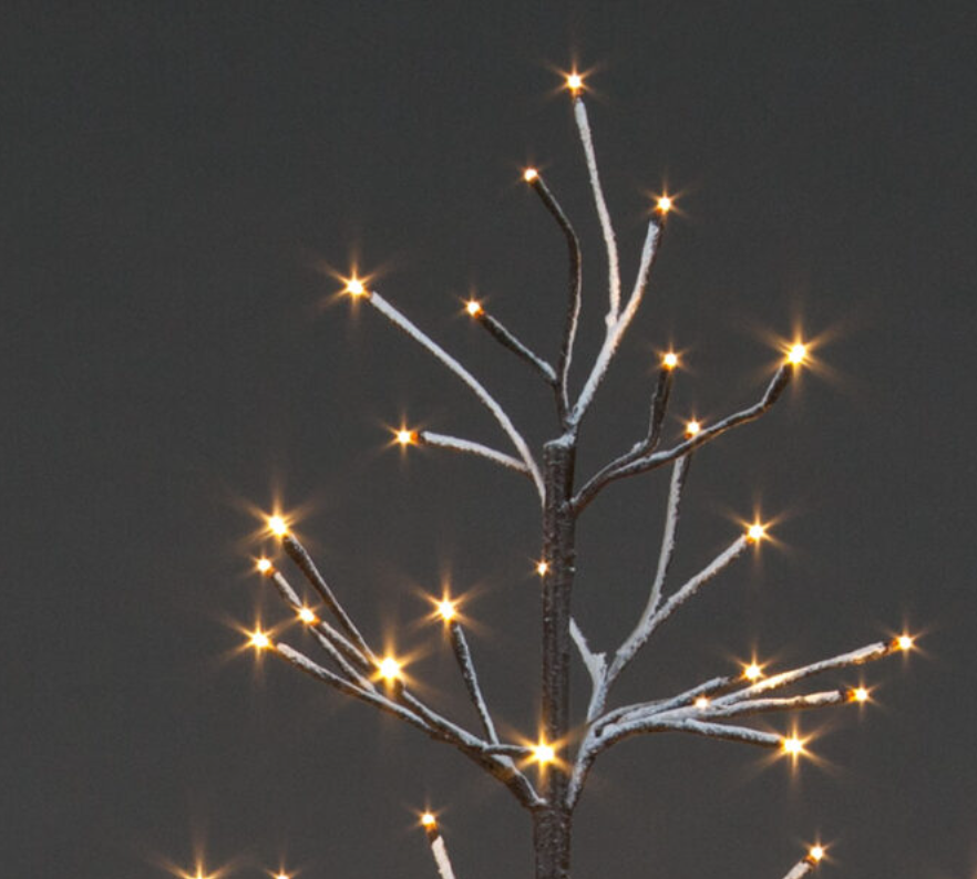 1.5m Brown Snowy Tree with 160 Warm White LEDs
