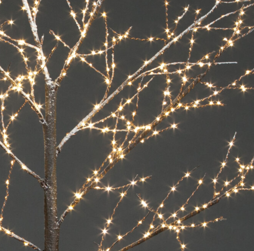 1.5m Outdoor or Indoor Copper Wire Frosted Brown Twig Tree with 400 Warm White LEDs