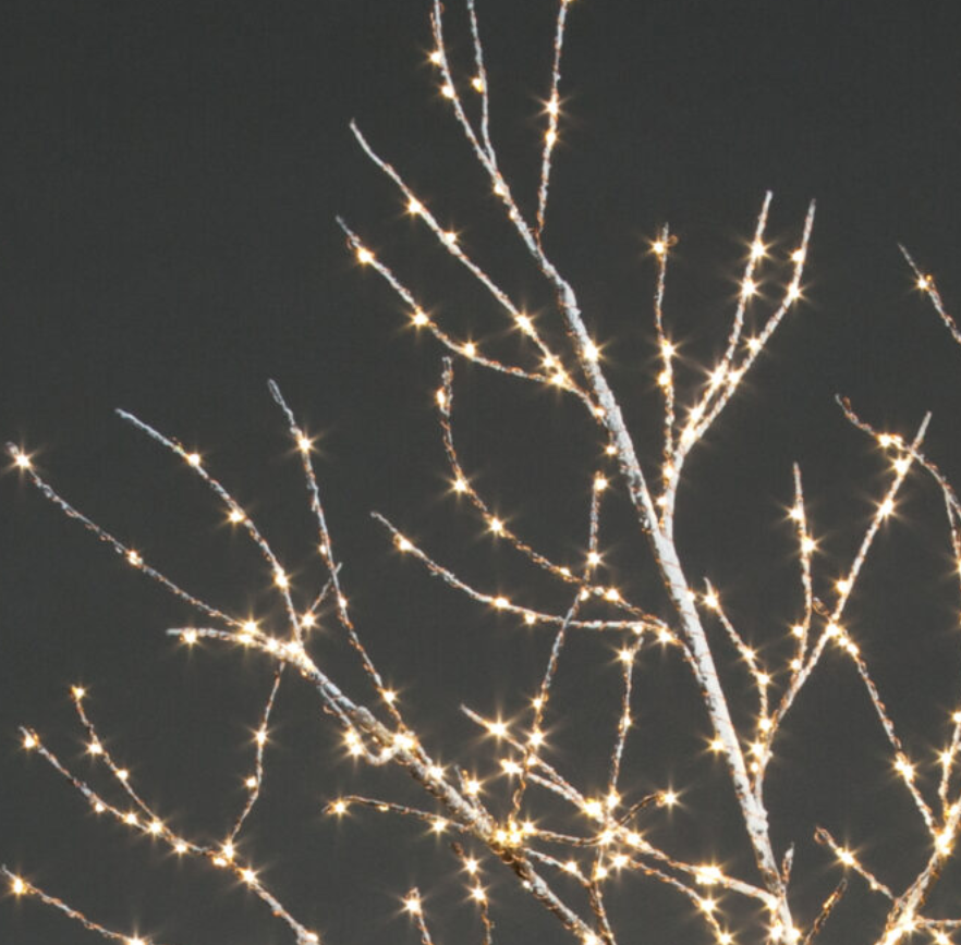 1.5m Outdoor or Indoor Copper Wire Frosted Brown Twig Tree with 400 Warm White LEDs