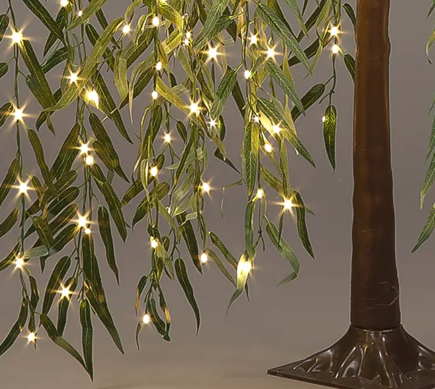 1.5m Green Leaf Willow Tree With 256 Warm White LEDs
