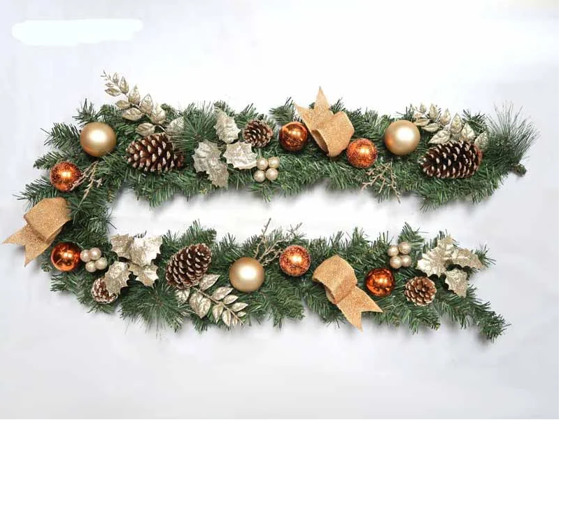 180cm Champagne & Copper Decorated Garland