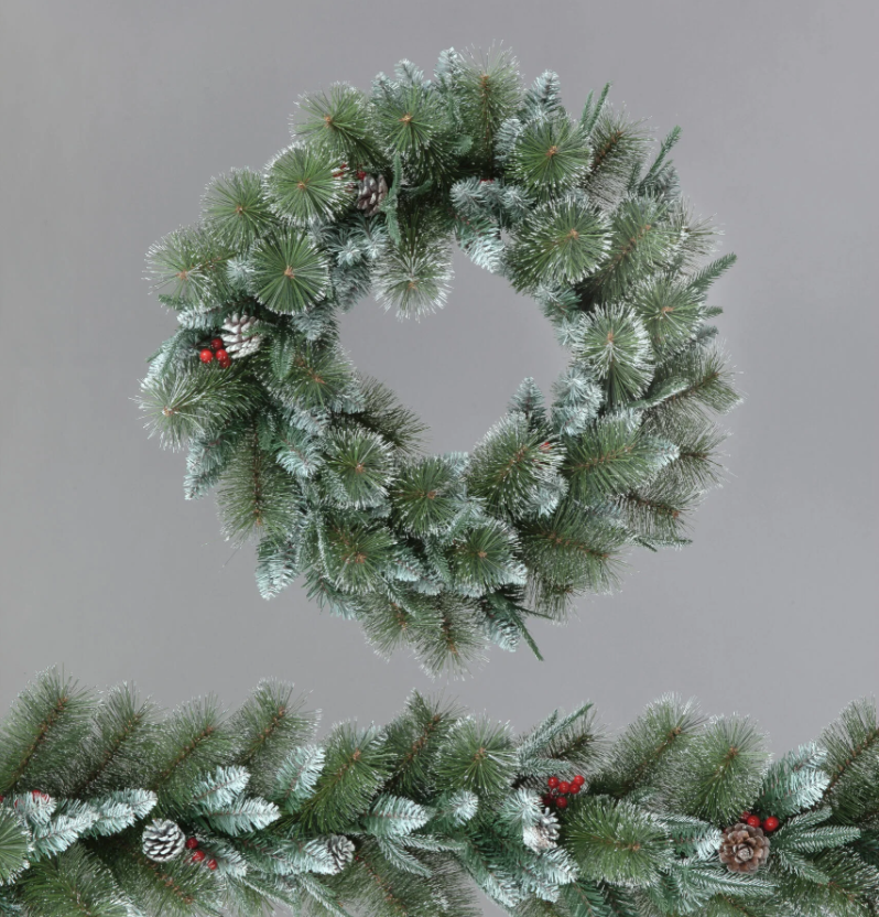 180cm Mixed Garland with Snow/ Berries /Cones
