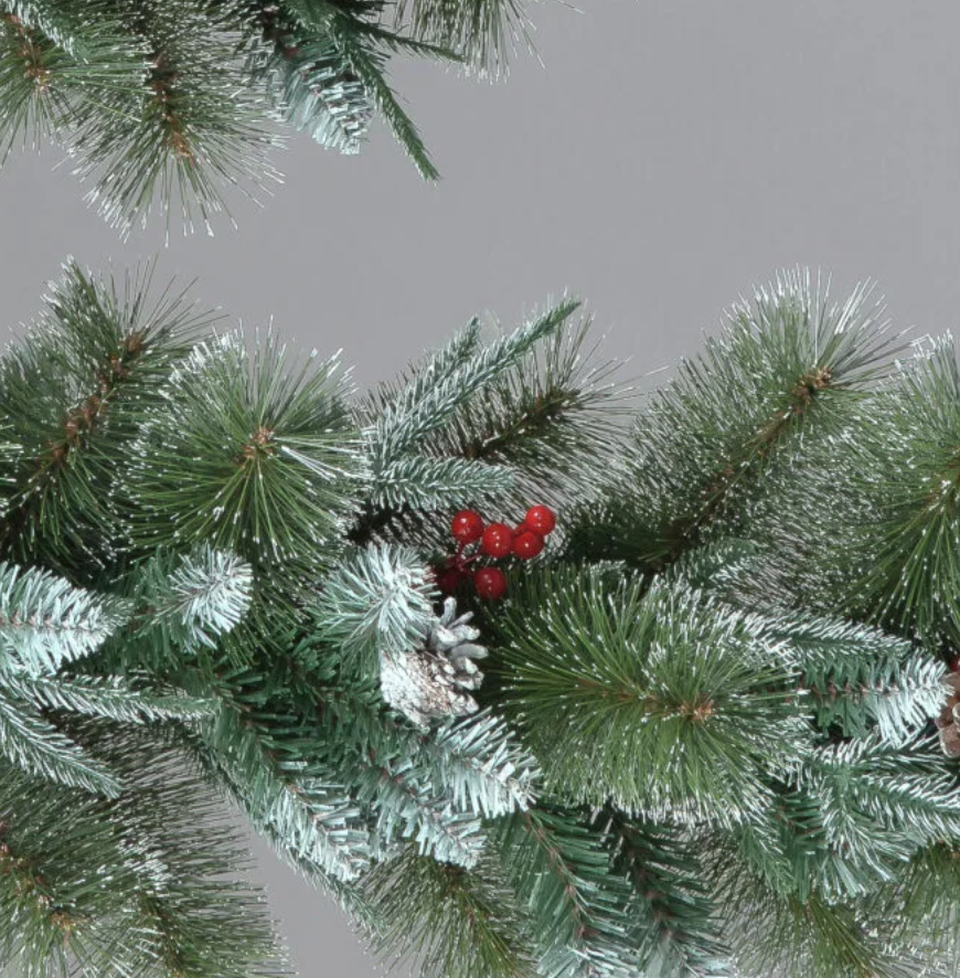 180cm Mixed Garland with Snow/ Berries /Cones