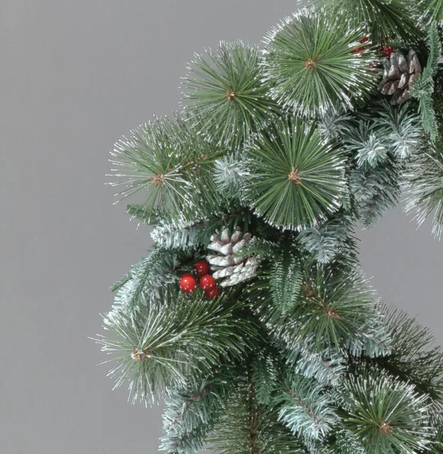 180cm Mixed Garland with Snow/ Berries /Cones