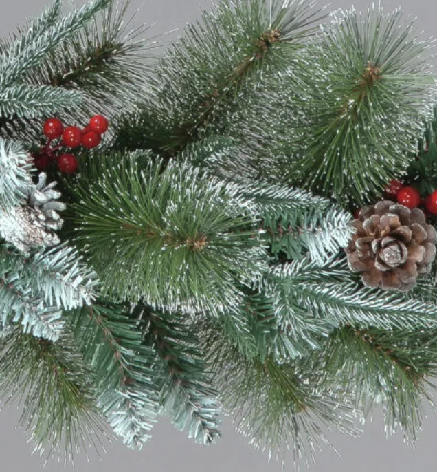 180cm Mixed Garland with Snow/ Berries /Cones