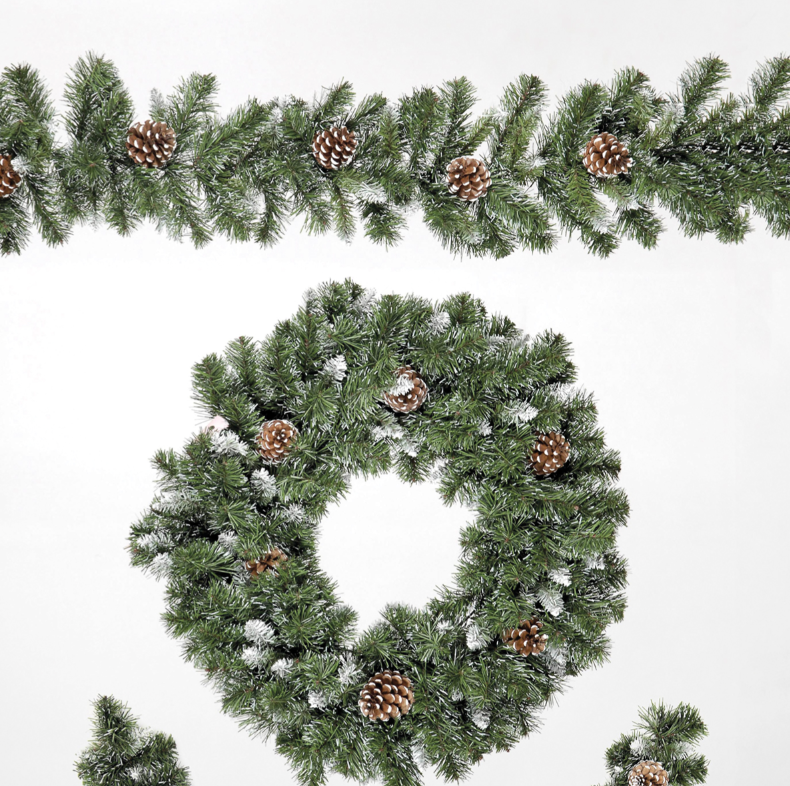 270cm Snow King Fir Garland with 240 Tips & 14 Cones