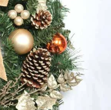 60cm Champagne & Copper Decorated Wreath