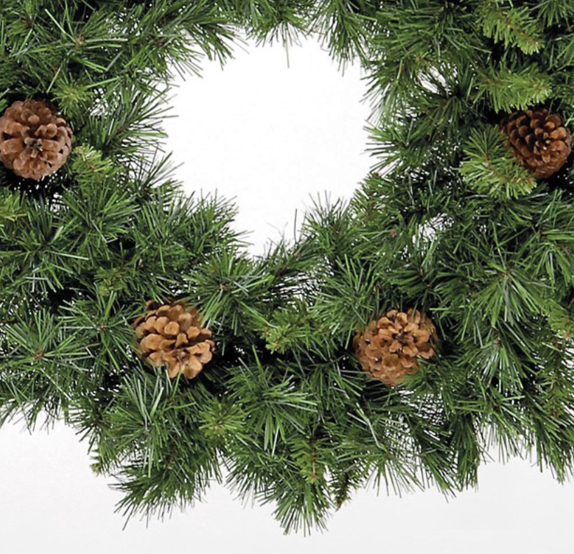 60cm Deluxe Princess Wreath with 50 Tips & 5 Pinecones