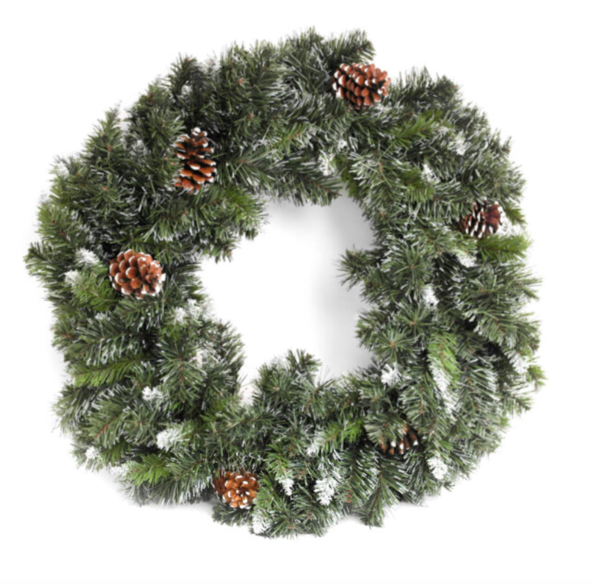 60cm Snow King Fir Wreath with 200 Tips & 5 Cones