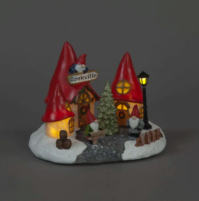 Battery Operated 16cm Polyresin Gonk Village