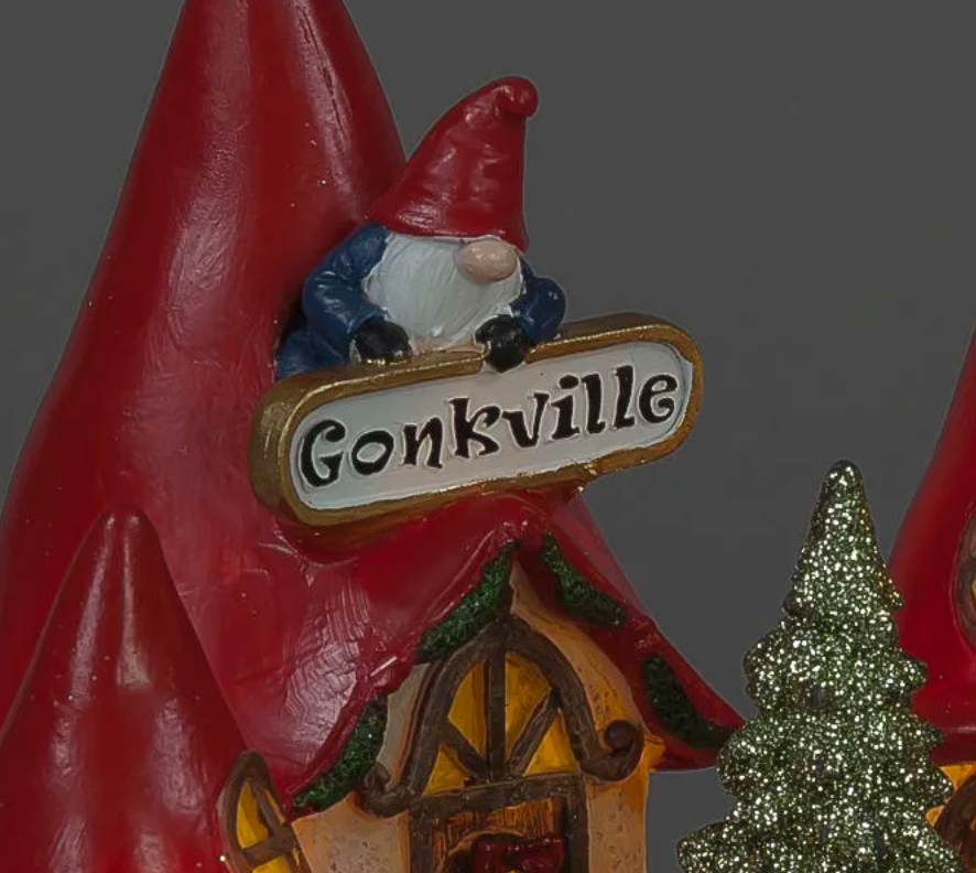 Battery Operated 16cm Polyresin Gonk Village