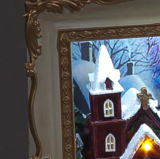 Battery Operated 20cm LED Frame Scene with Moving Tree & Music