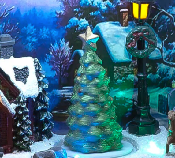 Battery Operated 20cm LED Frame Scene with Moving Tree & Music