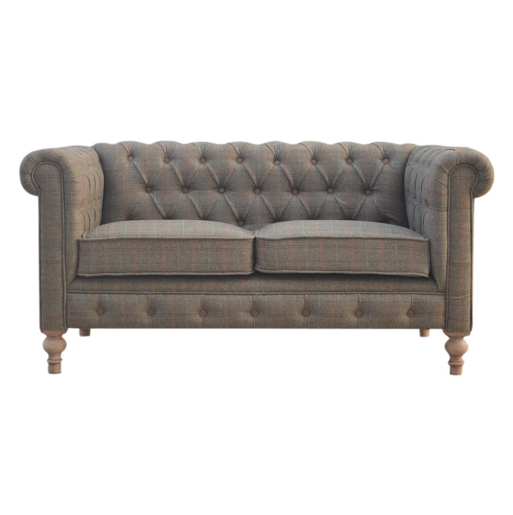 Heritage Collection Multi Tweed 2 Seater Chesterfield Sofa