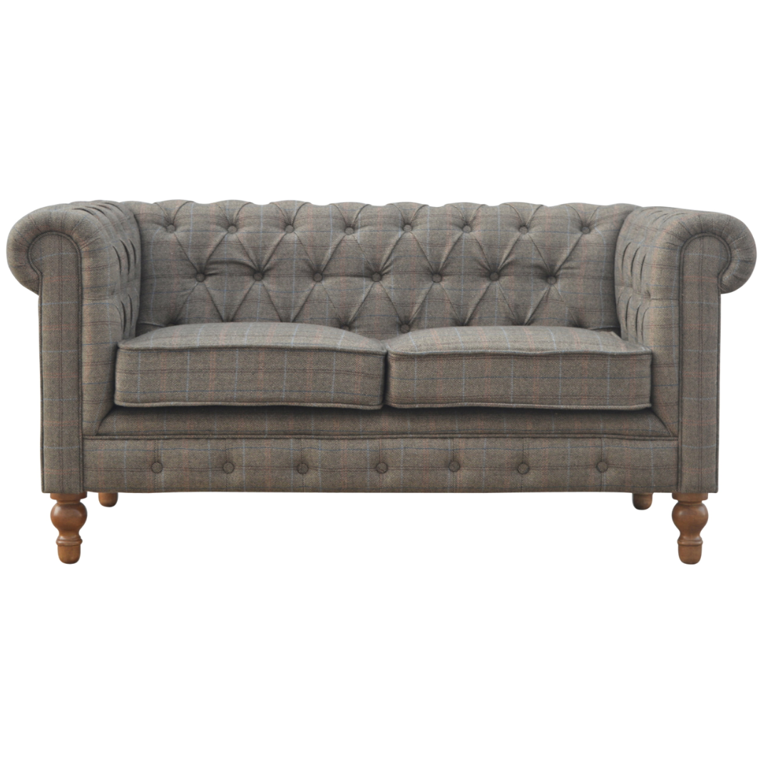 Heritage Collection Multi Tweed 2 Seater Chesterfield Sofa