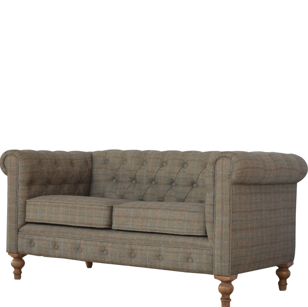 Heritage Collection Multi Tweed 2 Seater Chesterfield Sofa