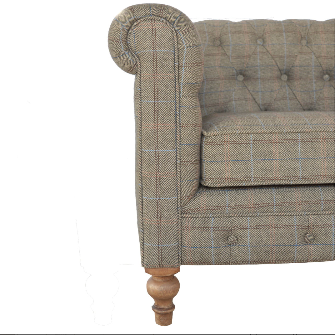 Heritage Collection Multi Tweed 2 Seater Chesterfield Sofa