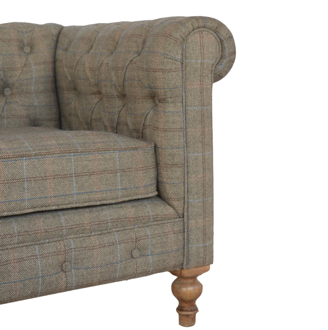 Heritage Collection Multi Tweed 2 Seater Chesterfield Sofa