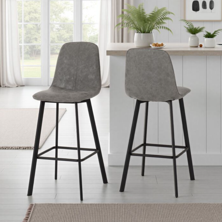 Concrete Effect Bar Table and Two Stools Set Home Essentials By Harry Christian