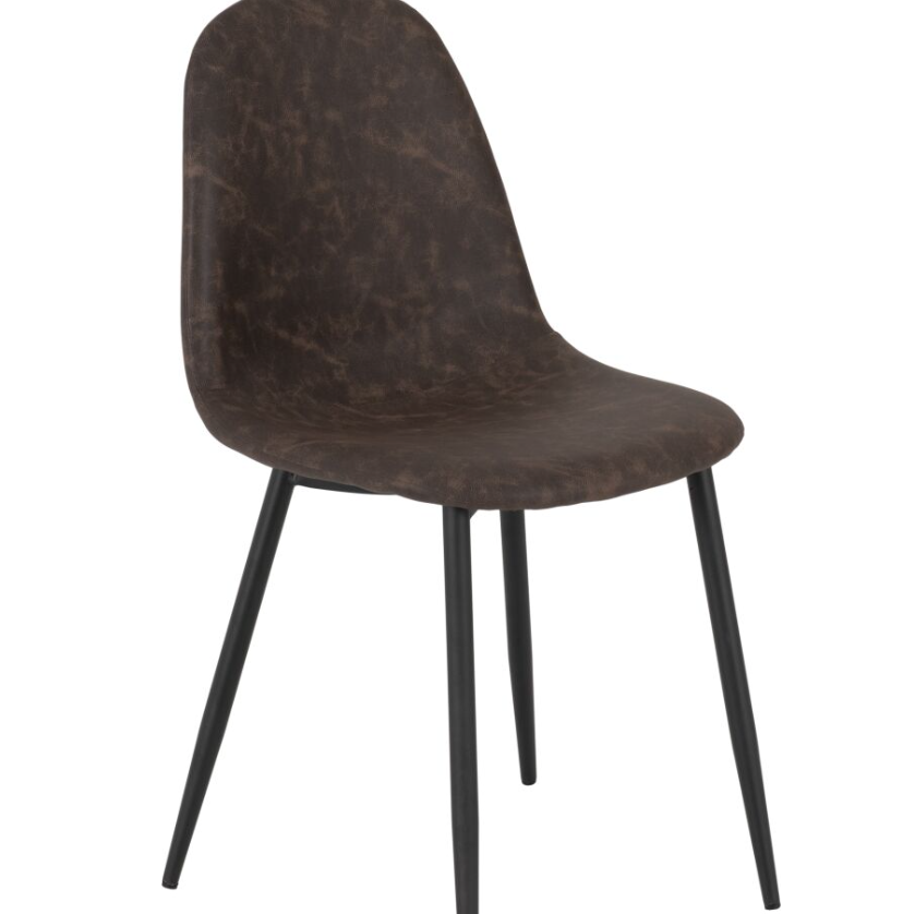 Wooden Dining Table with 4 Faux Brown Leather Chairs Home Essentials By Harry Christian Home
