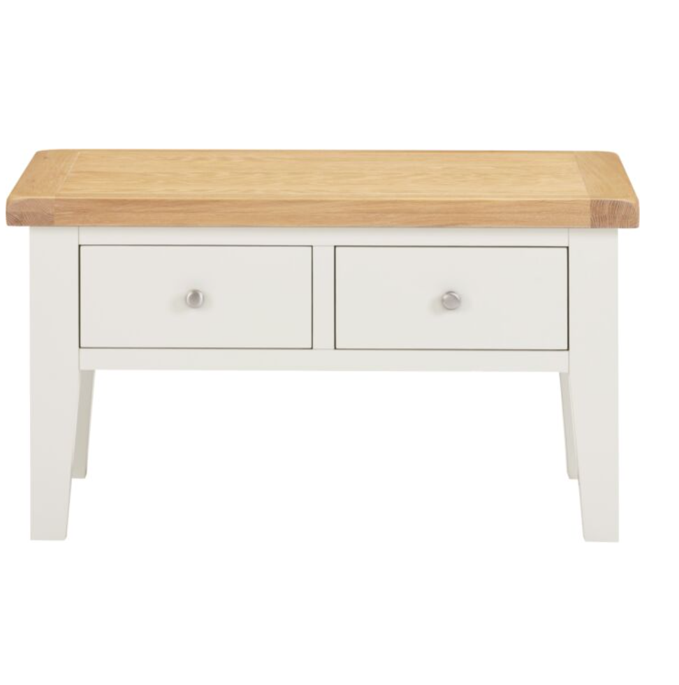 Windsor 2 Drawer Coffee Table - Ivory/Oak