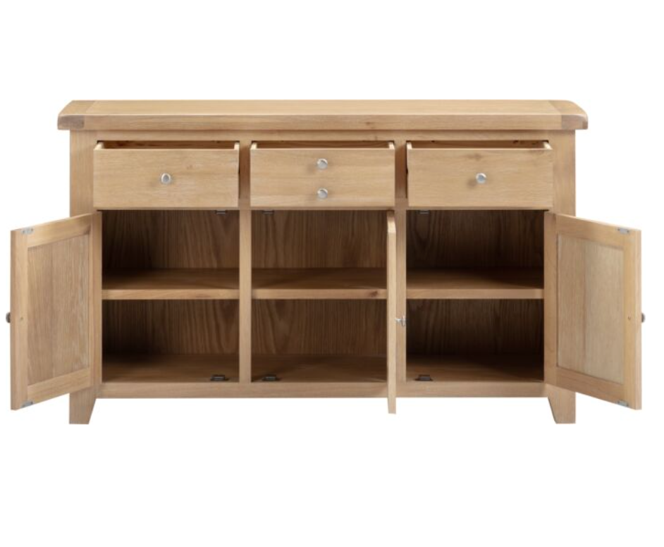 Windsor 3 Door 3 Drawer Sideboard - Natural Oak