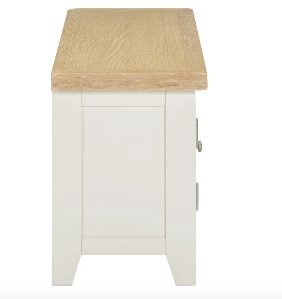 Windsor Straight TV Unit - Ivory/Oak