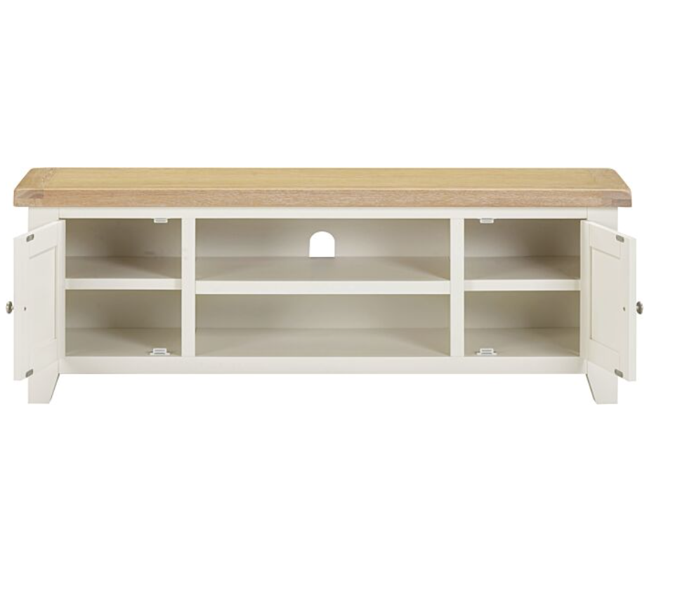 Windsor Straight TV Unit - Ivory/Oak