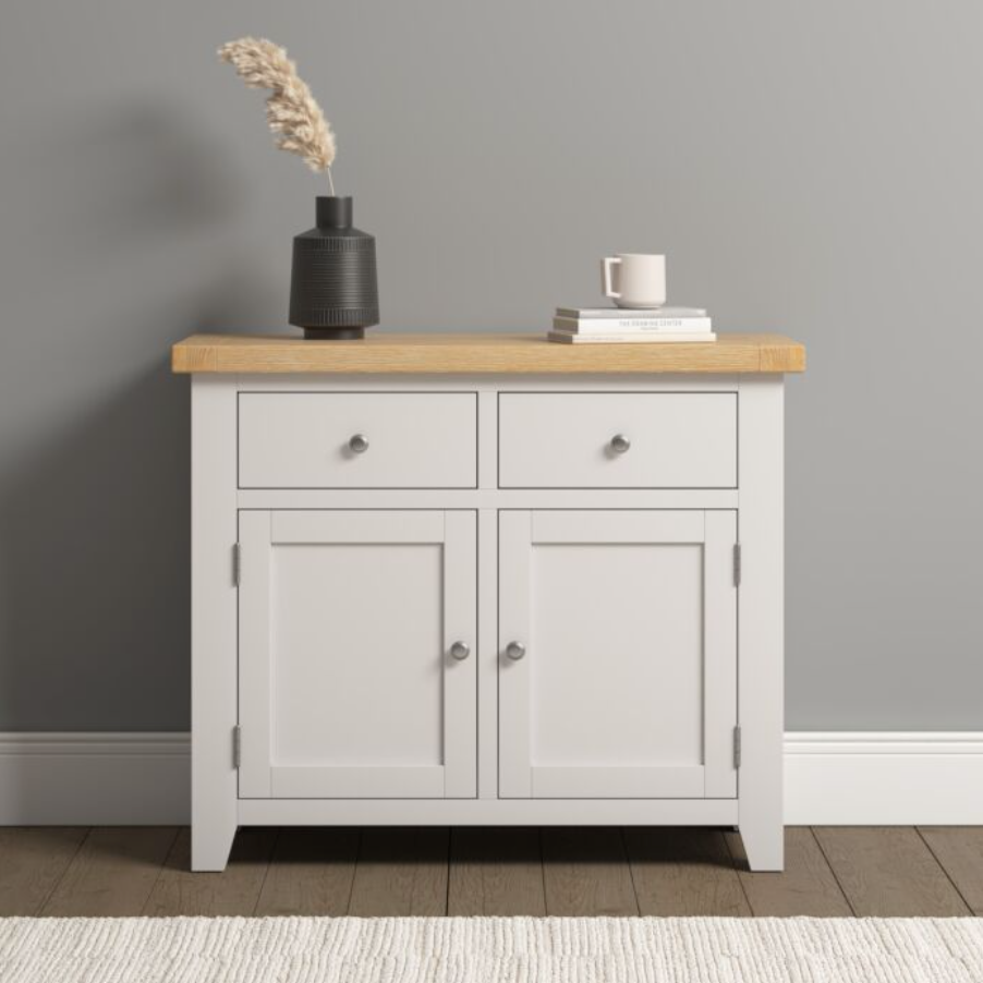 Windsor 2 Door 2 Drawer Sideboard - Ivory/Oak