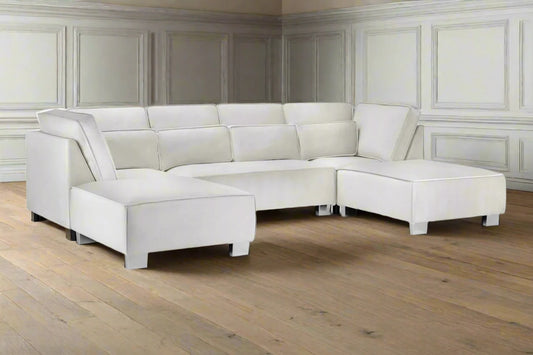 Silver Upholstery Modern U Shape Sofa Heritage Home UK Heritage Home Furniture Modern Statement Sofa
