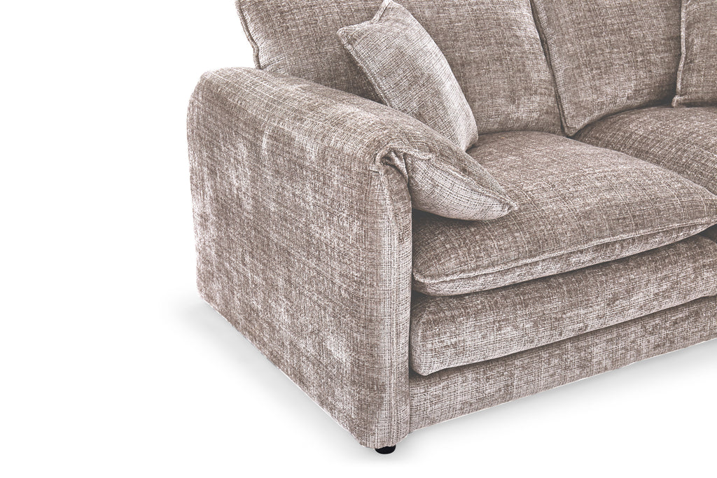 Solaya Large Corner Sofa + Footstool Set in Beige