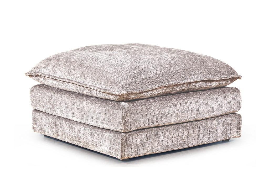 Solaya Large Corner Sofa + Footstool Set in Beige