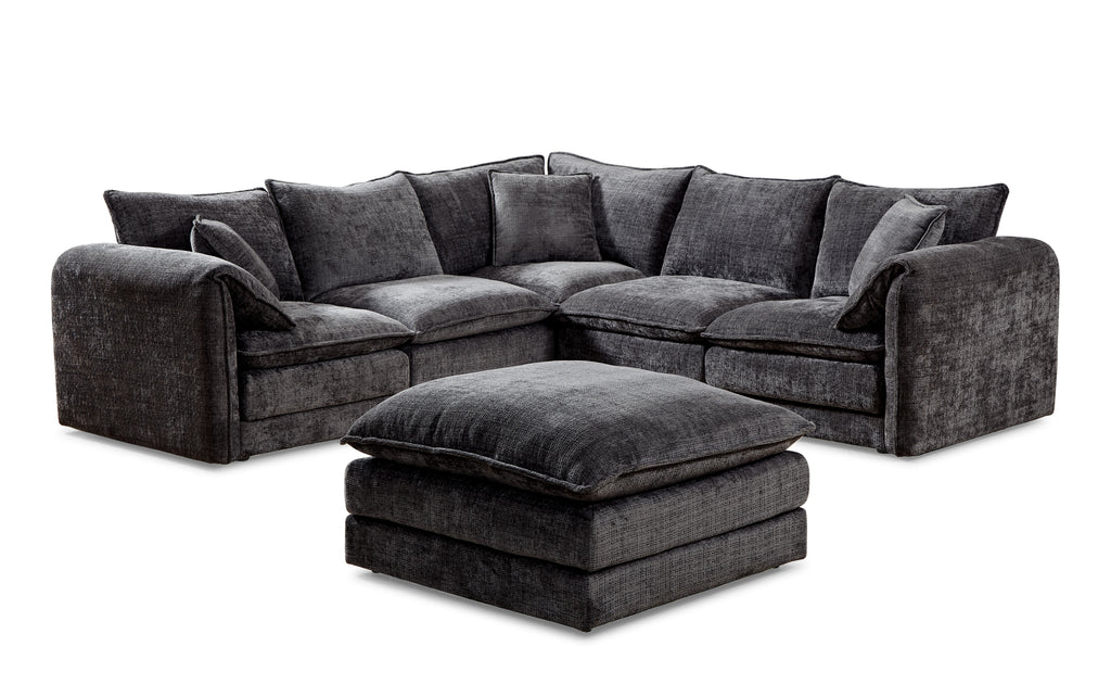 Solaya Large Corner Sofa In Black