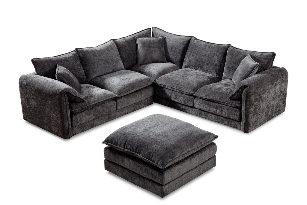 Solaya Large Corner Sofa In Black