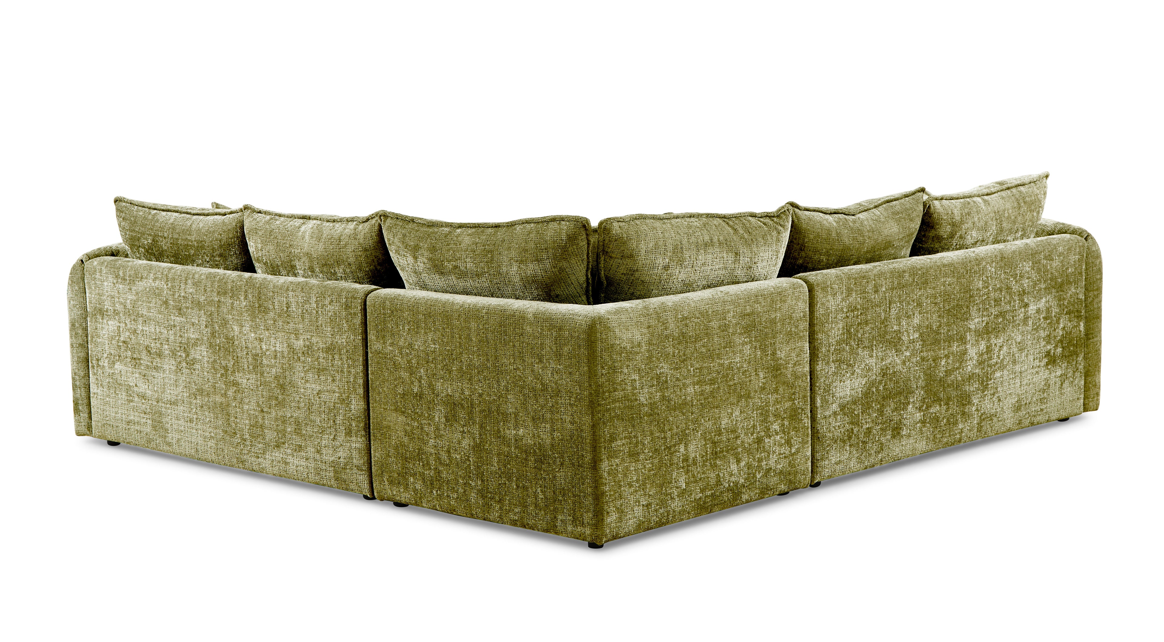 Solaya Large Corner Sofa + Footstool Set in Green