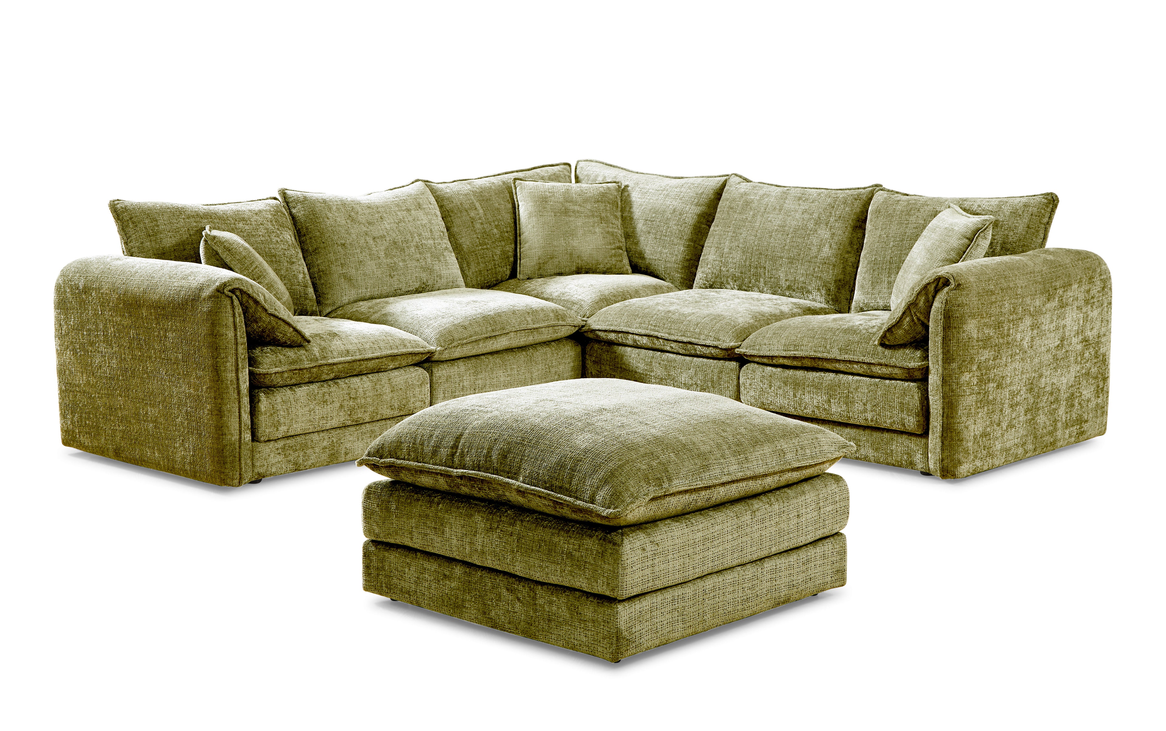 Solaya Large Corner Sofa In Green